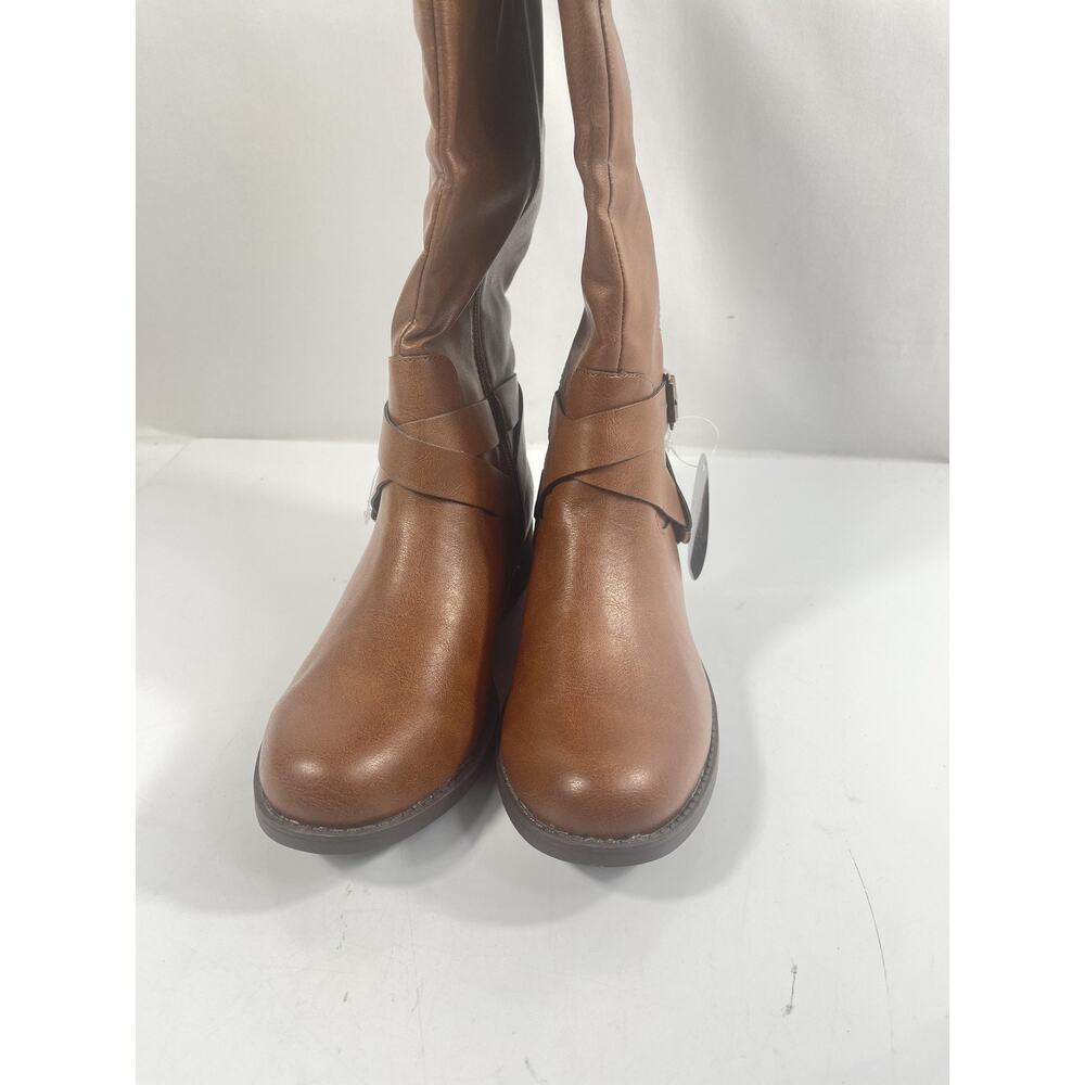 Style & Co Boots Womens Size 7.5 Brown MARGOOP Knee High Riding Buckle Zip - Picture 8 of 13